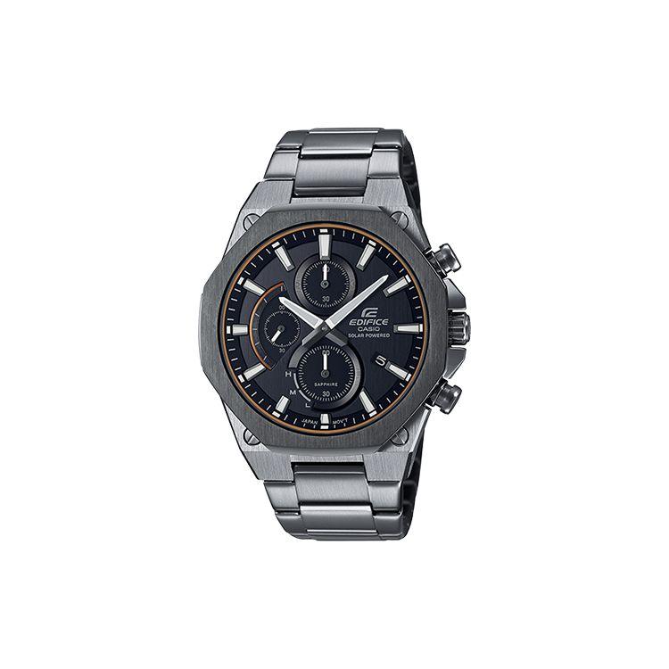 Casio Edifice High-Performance Lightweight Solar Quartz Watch Stainless Steel Band Men watches Black EFS-S570DC-1A