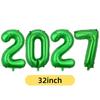 Фольгированные шары с цифрами 2027, 16/32 дюйма, разноцветные, плавающие, декор для Нового года, Рождества, выпускного вечера