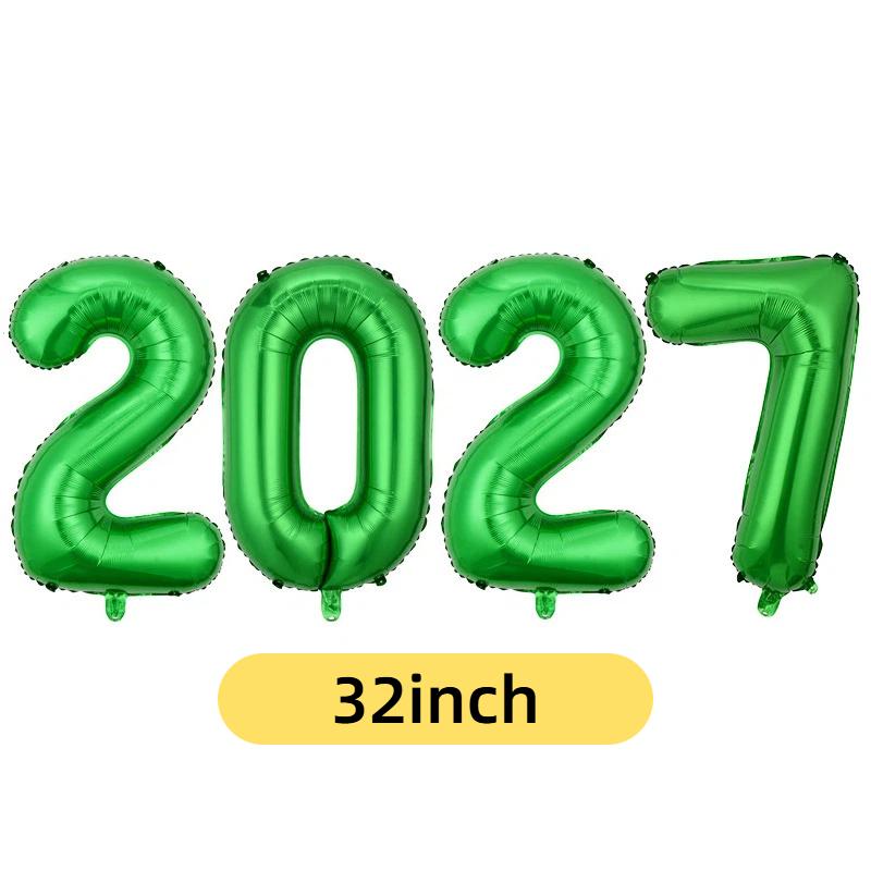 Фольгированные шары с цифрами 2027, 16/32 дюйма, разноцветные, плавающие, декор для Нового года, Рождества, выпускного вечера