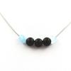 Necklace - A Bijoux - Matte Black Onyx 8 Mm - Aquamarine - Stainless Steel - Length of Your Choice