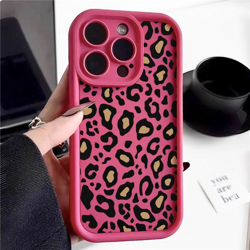 Чехол из ТПУ с леопардовым принтом для iPhone 14 15 16 Pro 13 12 11 Pro Max 15 Plus 16e Ударопрочный Мягкий Силиконовый Чехол для Телефона Fundas