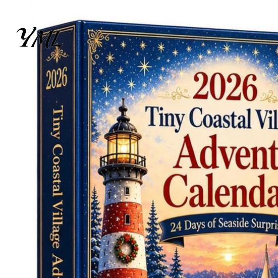 24 Day Advent Calendar Tiny Coastal Village Calendar, Christmas Countdown Birthday Gift for Kids Decoration, Acrylic Holiday Ornament And Home