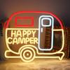Кемпер] Неоновая вывеска Happy Camper Знак для автодома Настенный декор Подходит для декора фургона, вечеринки, дня рождения, Рождества
