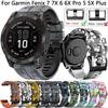26 22 мм ремешки для часов для Garmin Fenix 7 7X Pro 47 51 мм 6 6X Pro 5 5X Plus Epix 2 камуфляжный силиконовый быстросъемный ремешок для смарт-часов