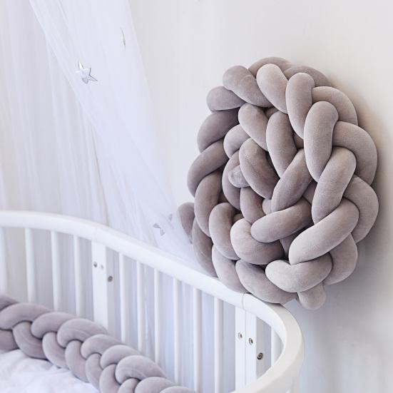 Decorative Cushion All-Around Protecting Sides And Corners of Beds And Sofa Soft PP Cotton Filling Three-Strand Braid Design Crib Braided Accessory