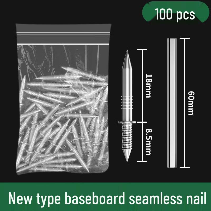 Плинтус из массива дерева, высокопрочные гвозди без шляпок для плинтуса и лестницы (Без пробивки)