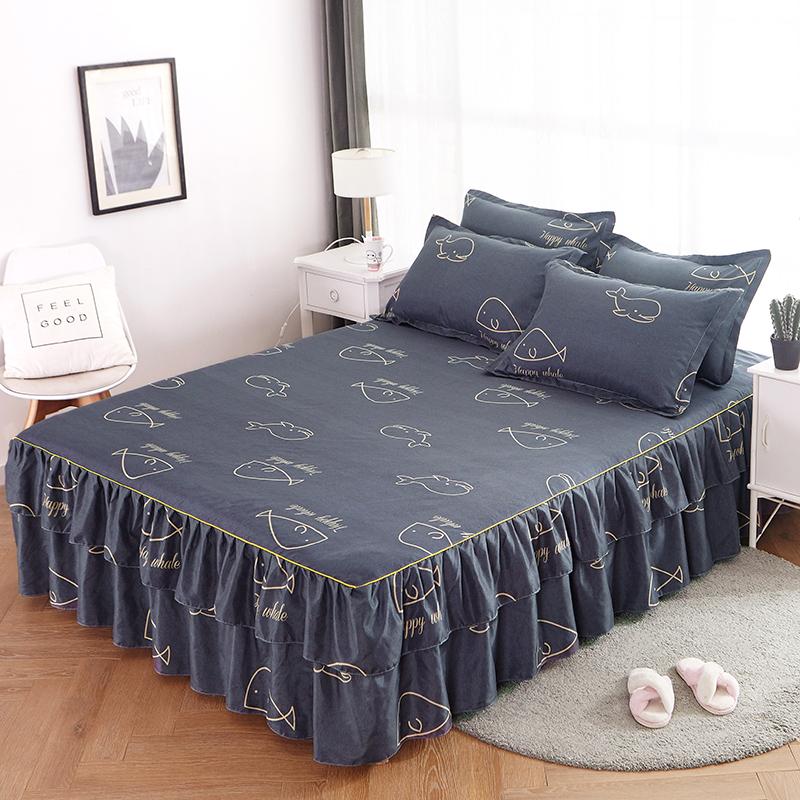 1PC Pastoral Style Bed Cover Colchas De Cama Matrimonial Double Lace Bed Skirt King Bedsheets Skirts (pillowcase Need Order)
