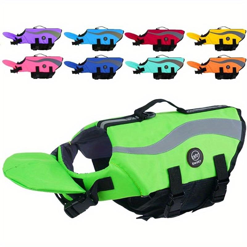 Регулируемый спасательный жилет для собак - повышенная плавучесть, прочная спасательная ручка для мелких и крупных пород, нейлоновый жилет для плавания с фиксатором