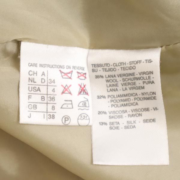 Max Mara Сделано в Италии шерсть и шелк смесь Узор «елочка» приталенный жакет Женский Б/У