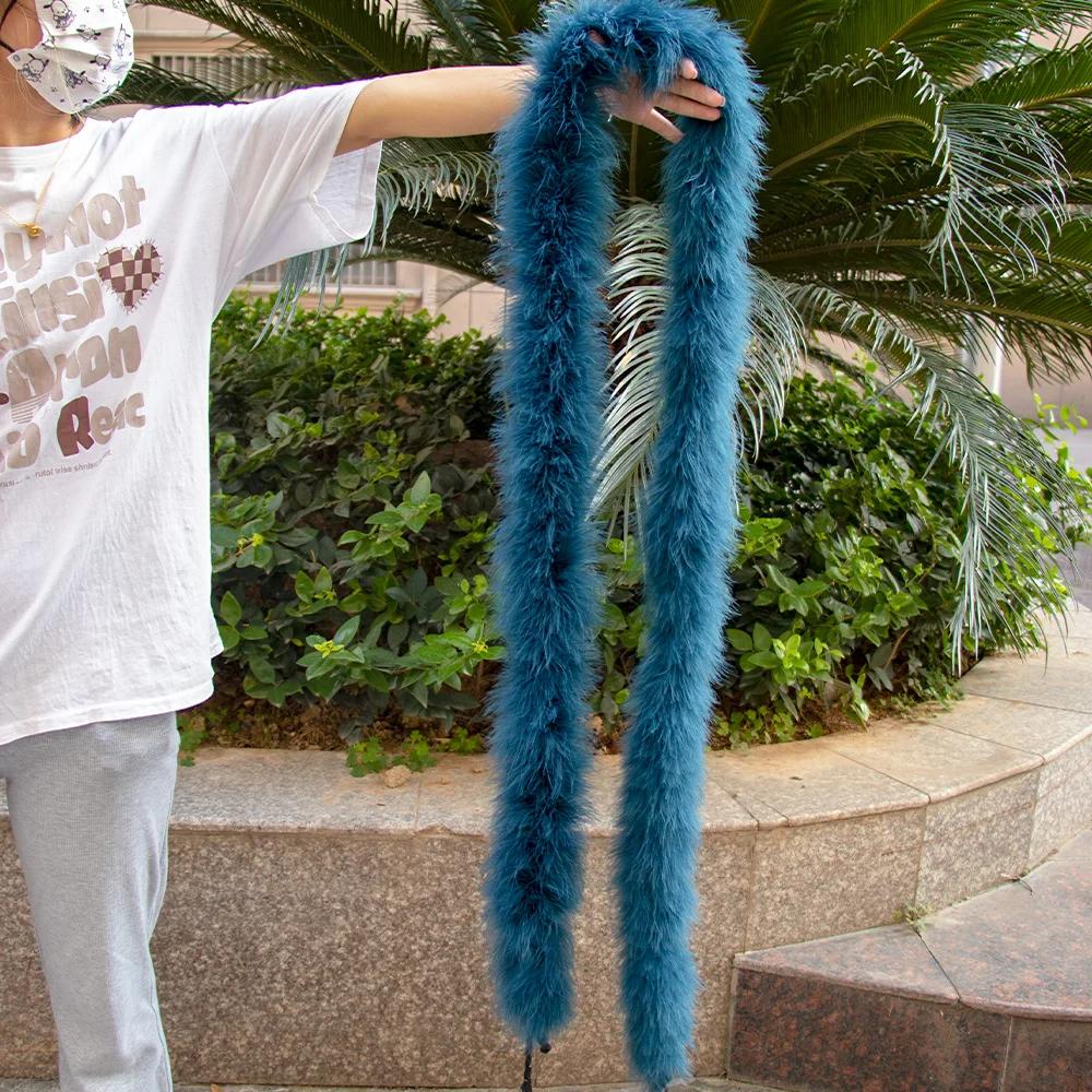 2M 50Grams Marabou Turkey Feathers Boa Trim for Crafts Needlework Shawl Party Scarf Carnival Costume Wedding Plumes Decoration