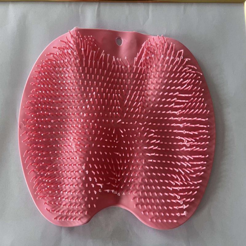 Многофункциональный нескользящий коврик для ванной с функцией скрабирования ног и спины, удаления омертвевшей кожи и большими присосками  розовый