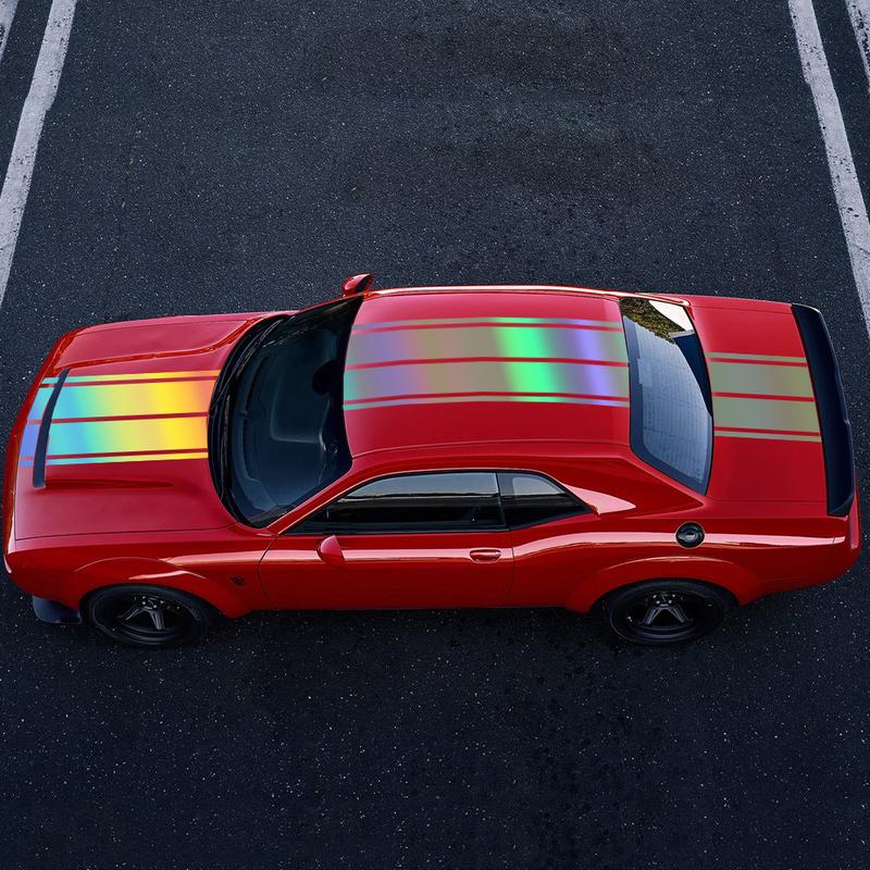Комплект наклеек-полос для капота, крыши и задней части багажника автомобиля для Dodge Challenger SXT RT в раллийном стиле, виниловые наклейки, аксессуары для автотюнинга