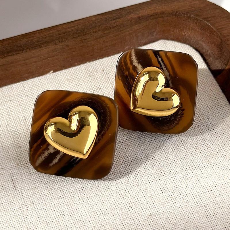 Простые новые коричневые геометрические серьги в стиле ретро с темпераментом, французские серьги, украшения для девочек