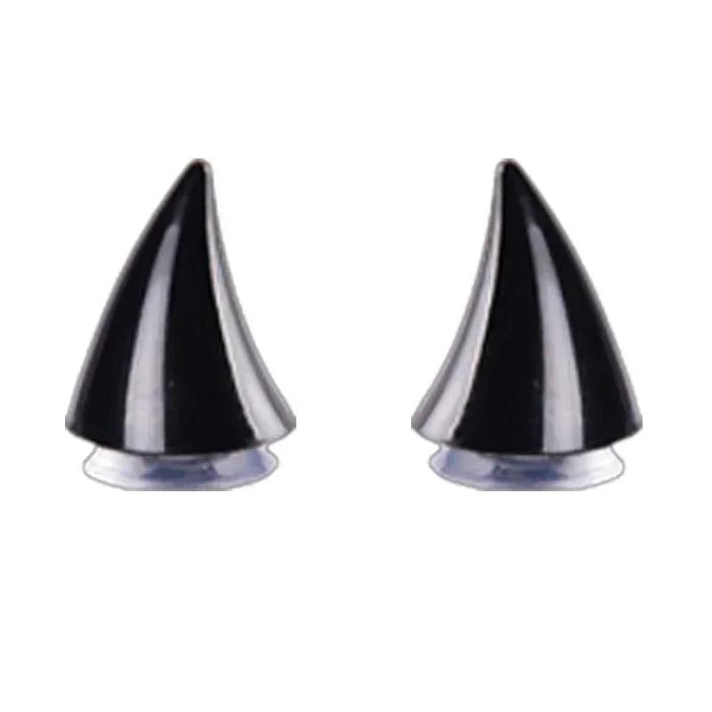 2-1 шт. Короткие дьявольские рожки Шлем Декоративная наклейка Мотоцикл Велосипед Шлем Форма Сделай сам Резиновый Декоративный Головной убор Аксессуары