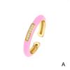 Trendy Colorful Zircon Drip Oil Stacking Ring for Spring/Summer