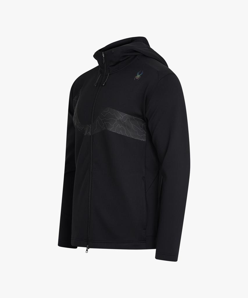 Spyder Men'S Running Fleece Zip-Up Hoodie Spkwcnft231Mblk