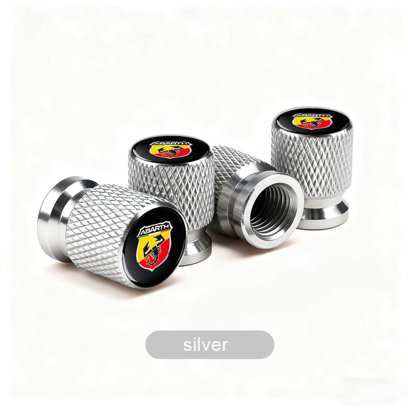 Car Wheel Tire Valve Caps Air Stem Covers Accessories For Abarth FIAT Punto 500 Tipo Stilo Palio Bravo Doblo Panda Ducato