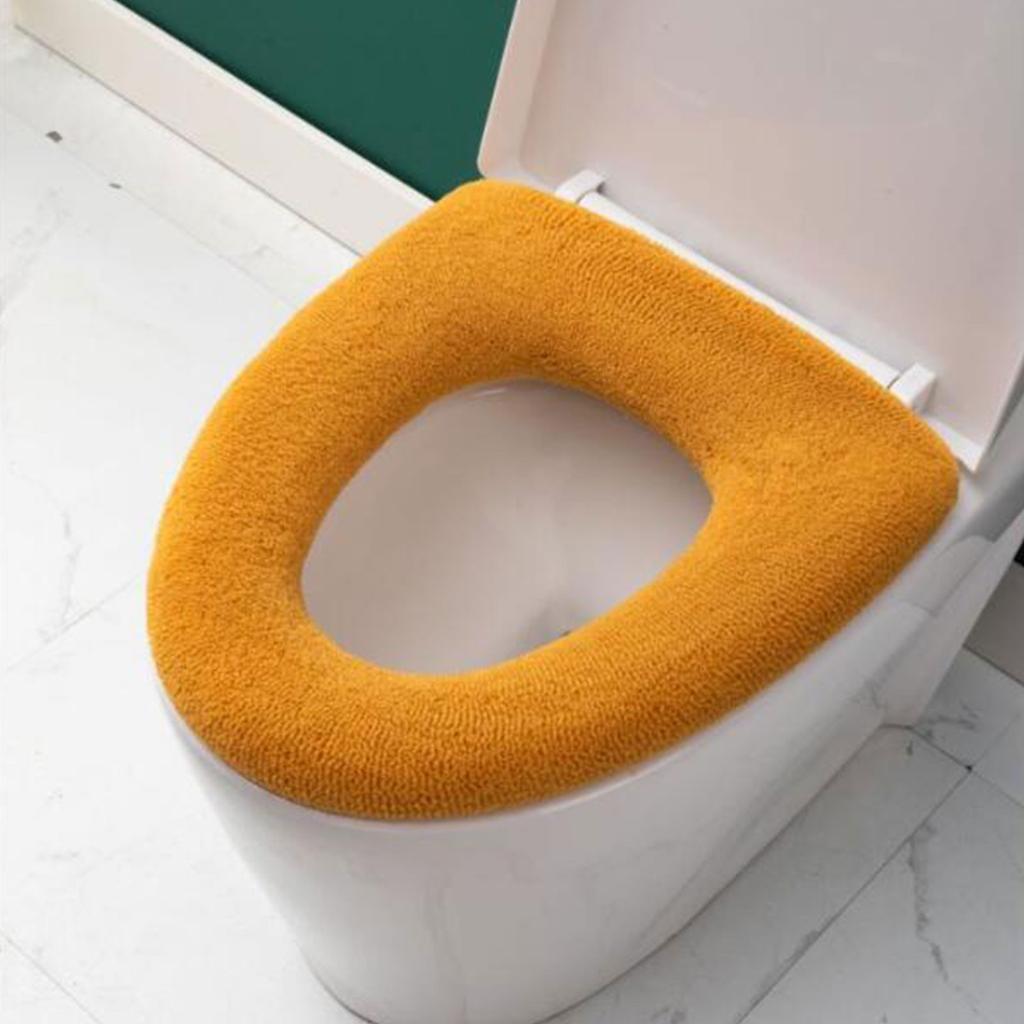 Коврик для унитаза с ручкой, универсальный вязаный моющийся сиденье для унитаза, бытовой чехол для унитаза, утолщенная теплая подушка на сиденье унитаза
