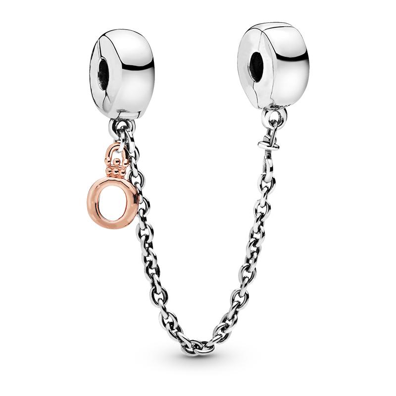 925 Sterling Silver Safety Chain Bead Charms Fit Original Bracelet DIY Attachment Clip Heart Star Jewelry Gift For Women