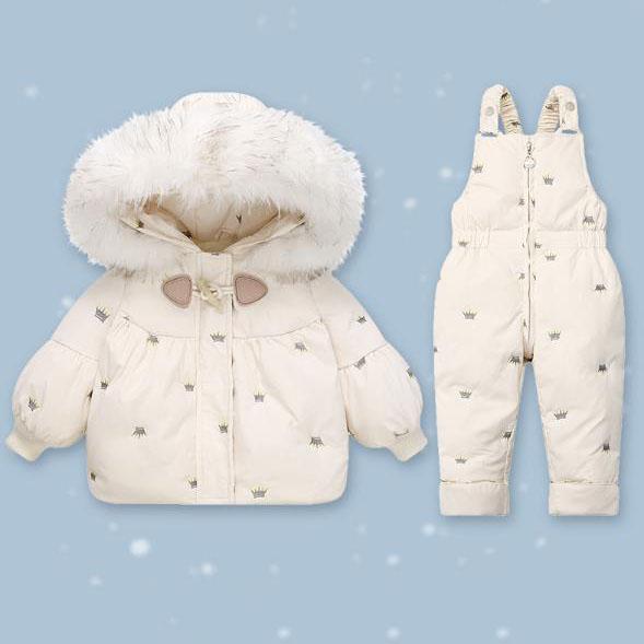 Winter Children's Clothing Set Two Pcs Girl Down Jacket Baby Snowsuit Clothes Overalls for Kids Toddler Jumpsuit Coat