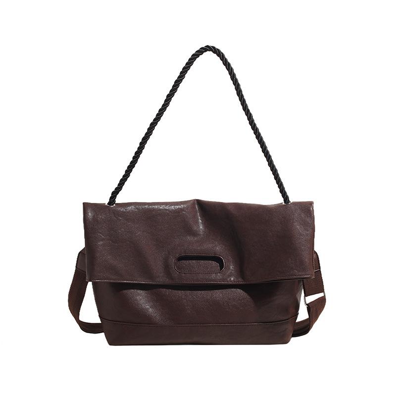 Винтажная сумка-тоут из мягкой кожи большой вместимости, женская новая простая большая сумка для поездок на работу, студенческая сумка через плечо, сумка-мессенджер