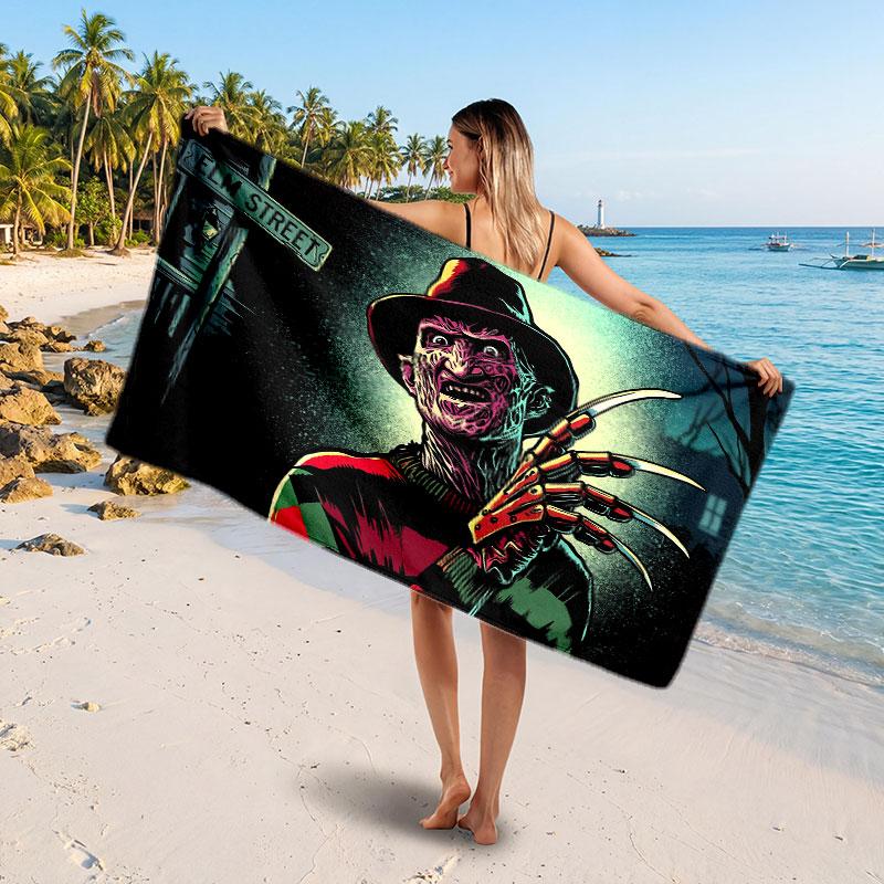 Large Beach TowelA Nightmare on Elm Street Freddy Krueger Soft Absorbent Towel Beach Bath Home Use