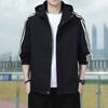 New Jacket Men's Autumn Hooded Three-stripe Jacket Casual Windbreaker Youth Fashion Top Trend