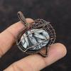 Подвеска из яшмы Pinolith, обернутая медной проволокой, подвеска из драгоценного камня, ювелирное изделие ручной работы, совершенно новая подвеска из медной проволоки, подарок на годовщину для нее