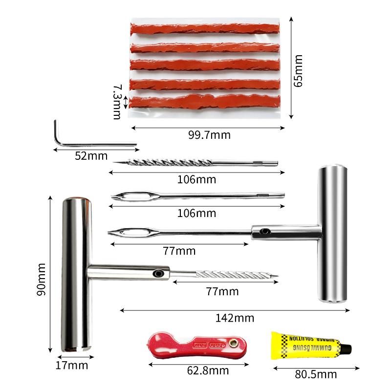 Car Tire Repair Kit With Box Tire Puncture Emergency Repair Tools Car Motorcycle Bicycle Tyre Repairing Tool Set Easy To Use