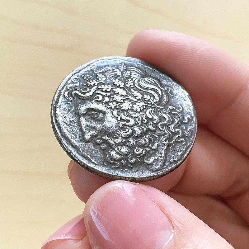Древнегреческая серебряная монета Crown Zeus, Ретро металлическая монета, Античное ремесло, Стрелец, Антиквариат, Рождественский подарок, Наполнители для чулка