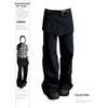 Asymmetrical Fake Two-Piece Loose Pants Women's High Waist Straight Mopping Pants Small Casual Pants