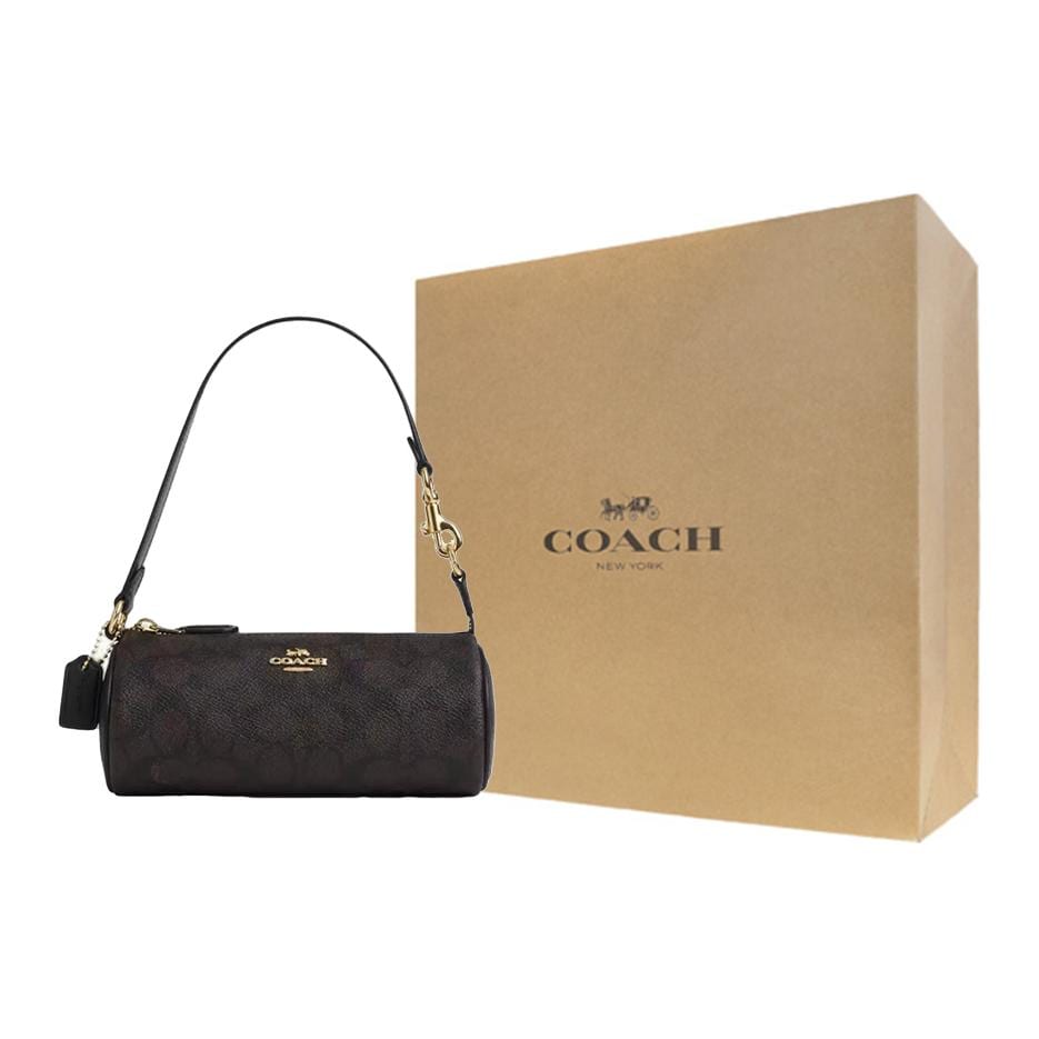 COACH Nolita PVC With Leather Handbag, Shoulder Bag Small Women's Dark Brown CW809-IMXAQ