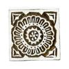 Hand Carved Printing Block Brown Wooden Textile Stamp Floral Stamp Block