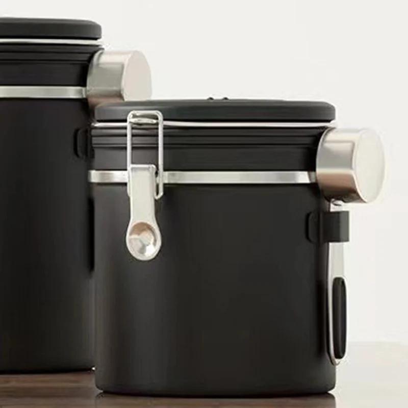 Нержавеющая сталь кофейные зерна герметичная банка вакуумный контейнер для хранения большой емкости зерна чай орехи закуски сохраняют свежесть банка для хранения