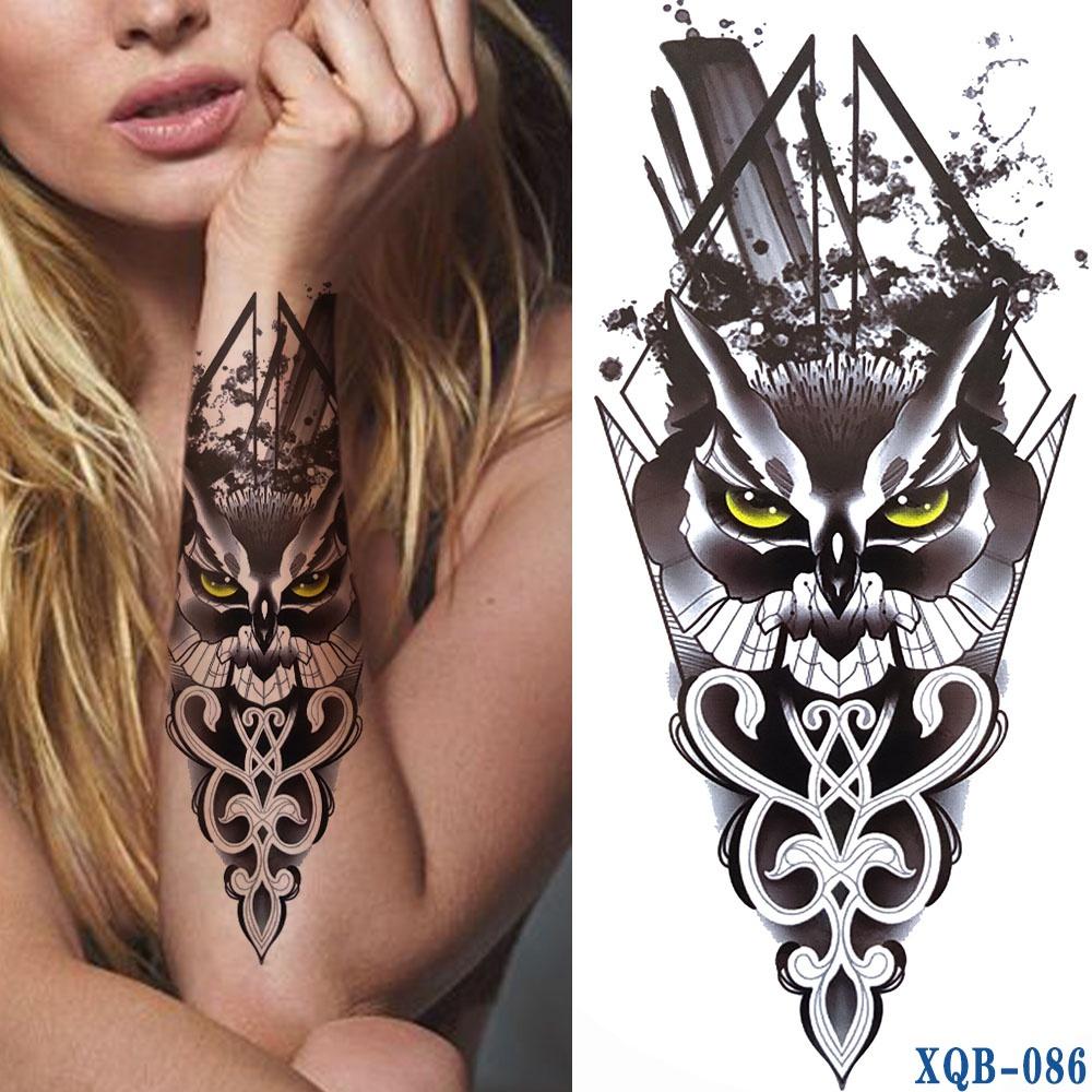 1 шт. 210*114 мм черный лес татуировка наклейка для мужчин женщин детей тигр волк смерть череп временная татуировка поддельные хна скелет король тату в виде животного