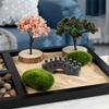 Japanese Zenes Garden for Desk Wood Sand Garden Zenes Decors Meditations Gift Sensory Therapy Tool Mindfulness Emotional