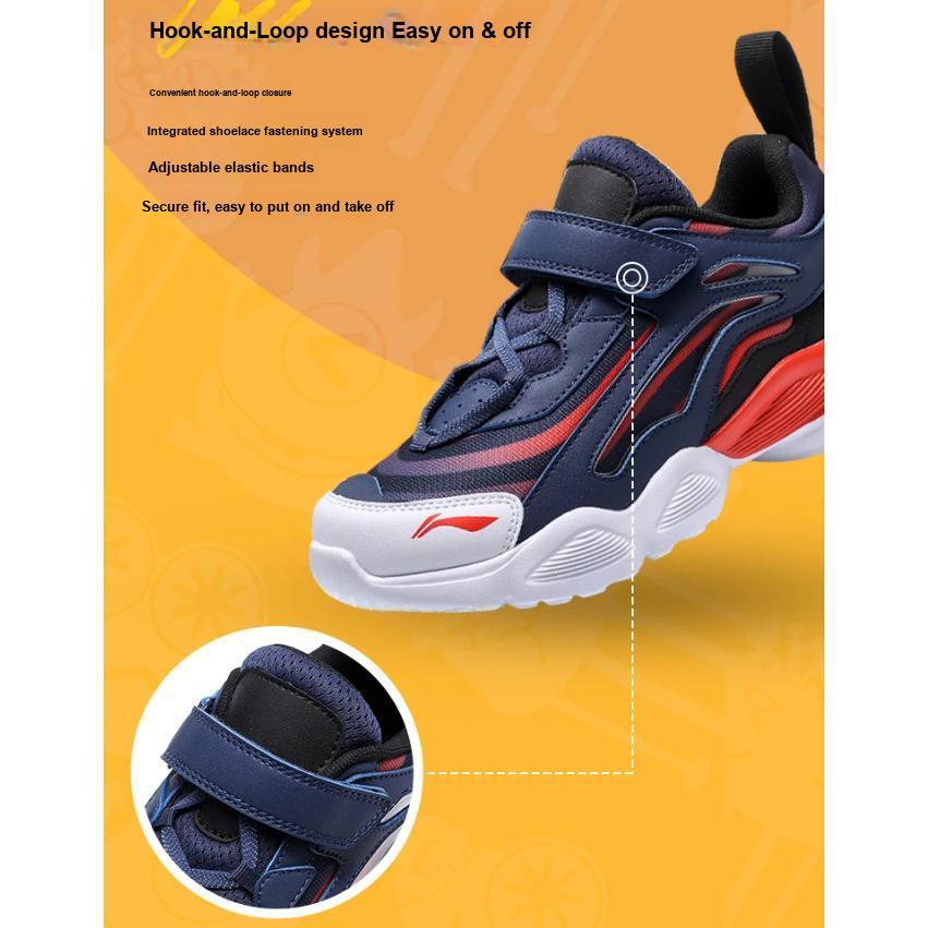 Li Ning Kids Aurora Skywalker Sports Trend Низкие повседневные кроссовки Детские кроссовки Красный Синий YKCQ274-19
