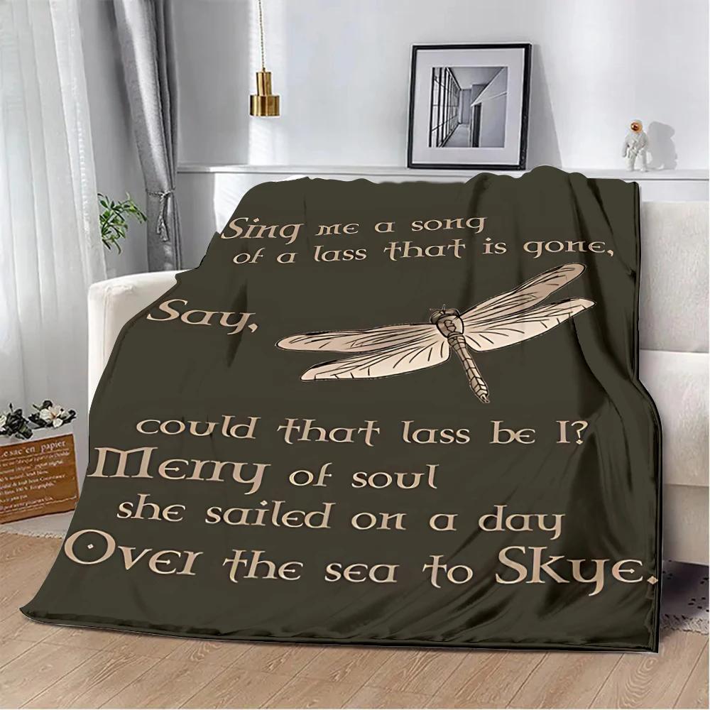 OUTLANDER TV Jamie Fraser Sassenach Dragonfly Printed Blanket Picnic Blanket Warm Soft and Comfortable Home Travel Birthday Gift