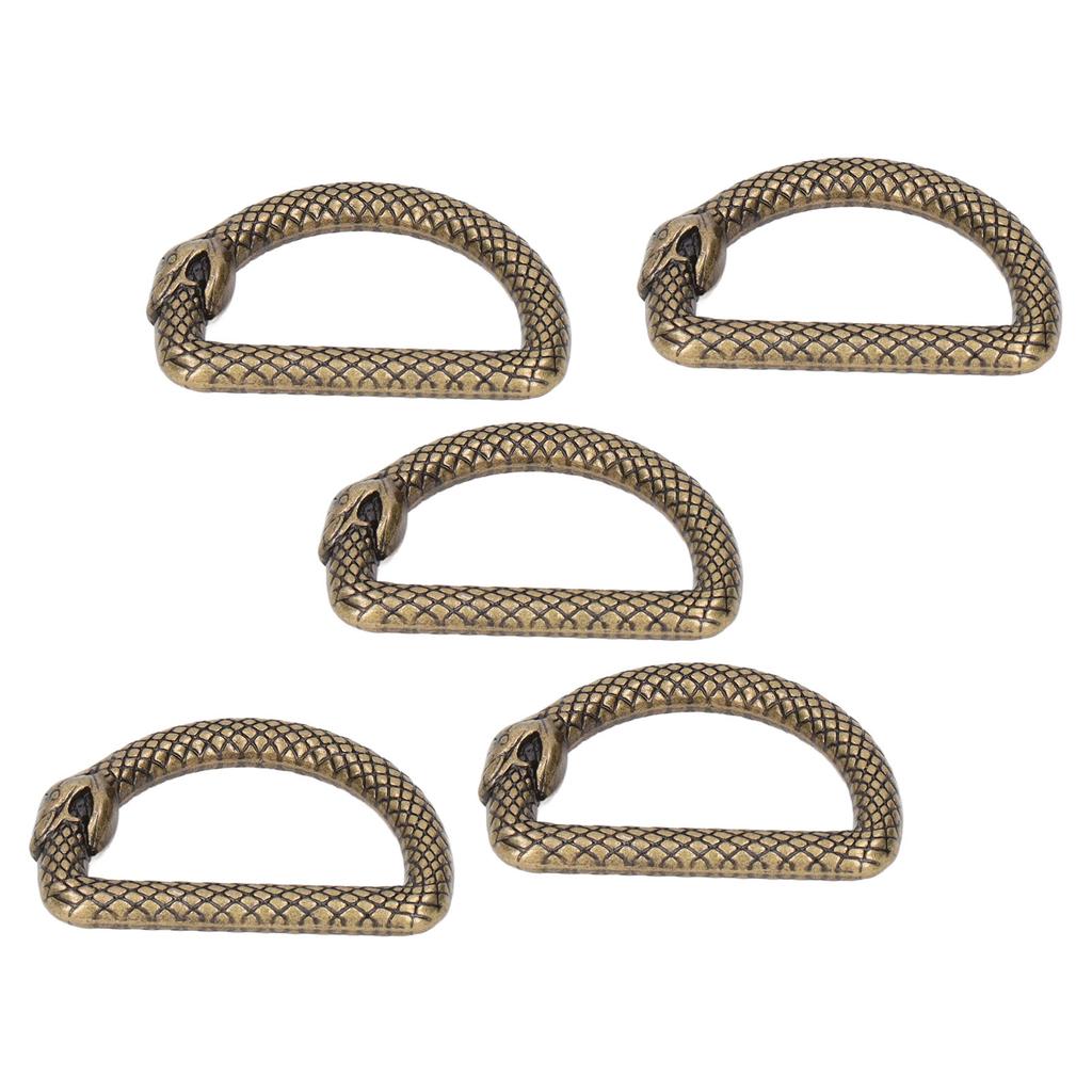 20Pcs Metal D Rings Snake Pattern Wear Resistant Metal Rings Buckle for DIY Belts Luggage Belts