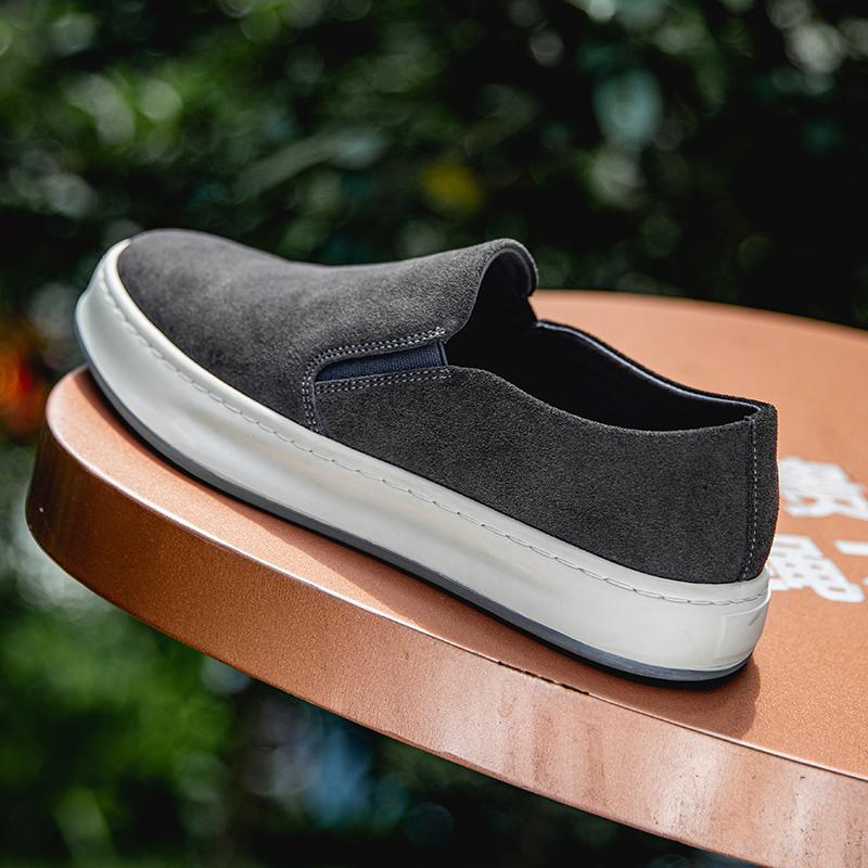 Замшевая кожаная мужская повседневная обувь, мужские мокасины ручной работы, дышащие туфли-лодочки, обувь для вождения на открытом воздухе