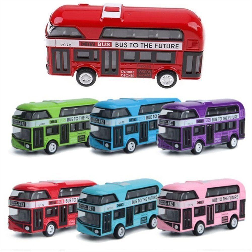 Pull back and return Double Decker Bus Toy Skin-Die Cast Plastic Kids Toy London Bus Toy Kids