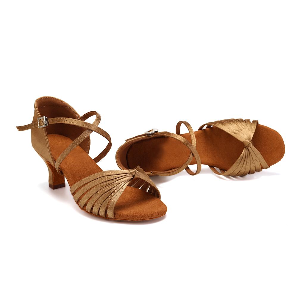 Атласные туфли для латиноамериканских танцев для женщин и девочек, с мягкой подошвой, для дам, танго, сальсы, бальных танцев, для вечеринок, для помещений, на каблуке 5,5 см