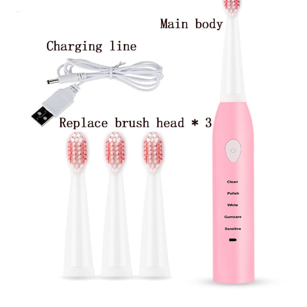 Electric Toothbrush with Soft Bristles, Rechargeable and Waterproof, Sonic Toothbrush for Adults and Kids, with Multiple Modes