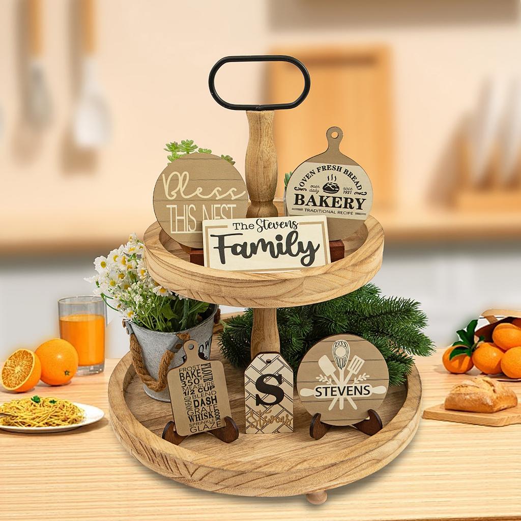 Bread Theme Tiered Tray Decoration Creative Desktop Decoration Ornament Home Decor Craft