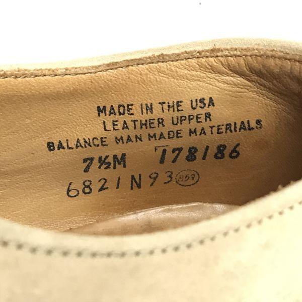 J.CREW USA made white bucks suede leather shoes beige 7.5M / 25.0-25.5(USED)