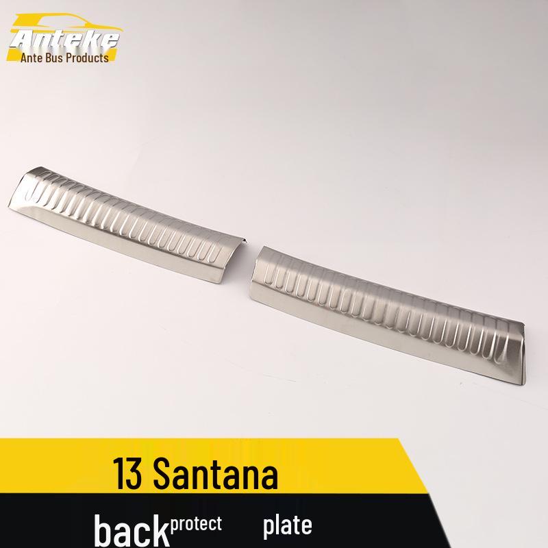 13 Santana Rear Guard Plate Bright Strip Trunk Tailgate Bumper Pedal Mod