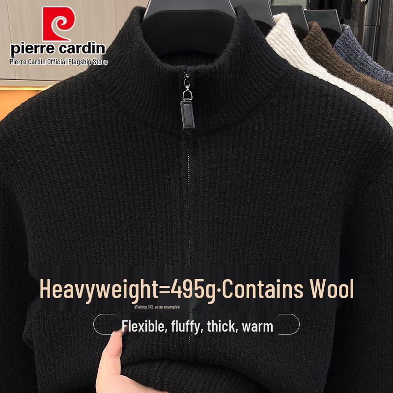 Pierre Cardin Men's Heavyweight Wool Cardigan Sweater