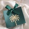 10pcs Saudi National Day Gift Boxes with Ribbon Gold Green Palm Tree Candy Chocolate Box for Middle East Festival Celebration