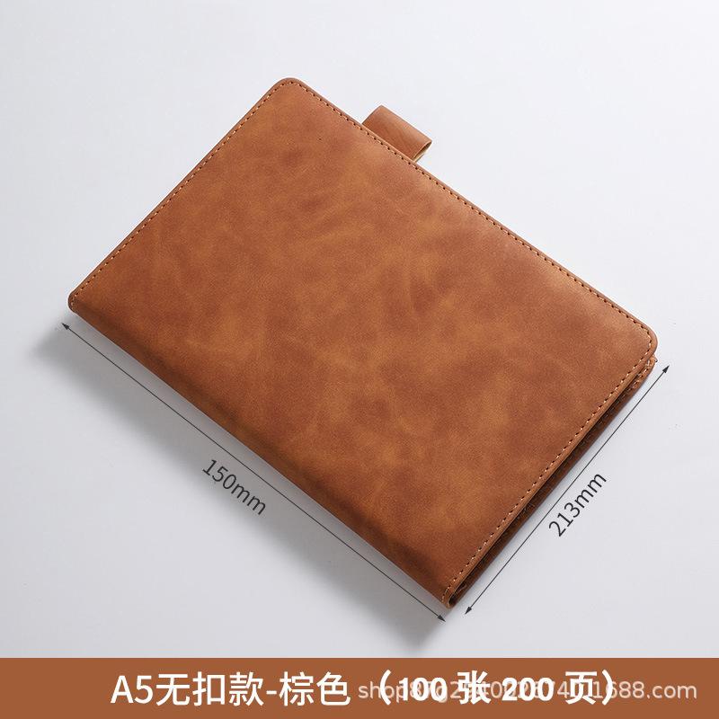 Customized A3 Hardcover Leather Bound Notebook with Logo Buckle 100 Sheets Thermal Binding for Office Business Meetings Record