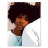 Fashion Black Girl Canvas Painting Hair Salon Champagne Wall Art Living Room Posters and Prints Home Decorations